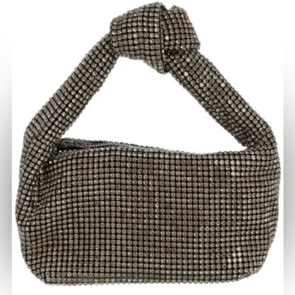 🔥URBAN EXPRESSIONS CHAMPAGNE/PINK RHINESTONE SPARKLY KNOTTED SHOULDER BAG🔥NWT - Picture 3 of 13